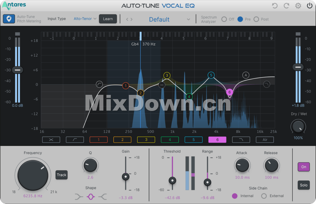 【人声动态均衡】Antares Auto-Tune Vocal EQ v1.0.0 WIN版 - 混音中国-混音中国