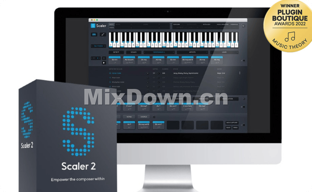 【智能和弦】Plugin Boutique Scaler 2 v2.8 Win&Mac - 混音中国-混音中国