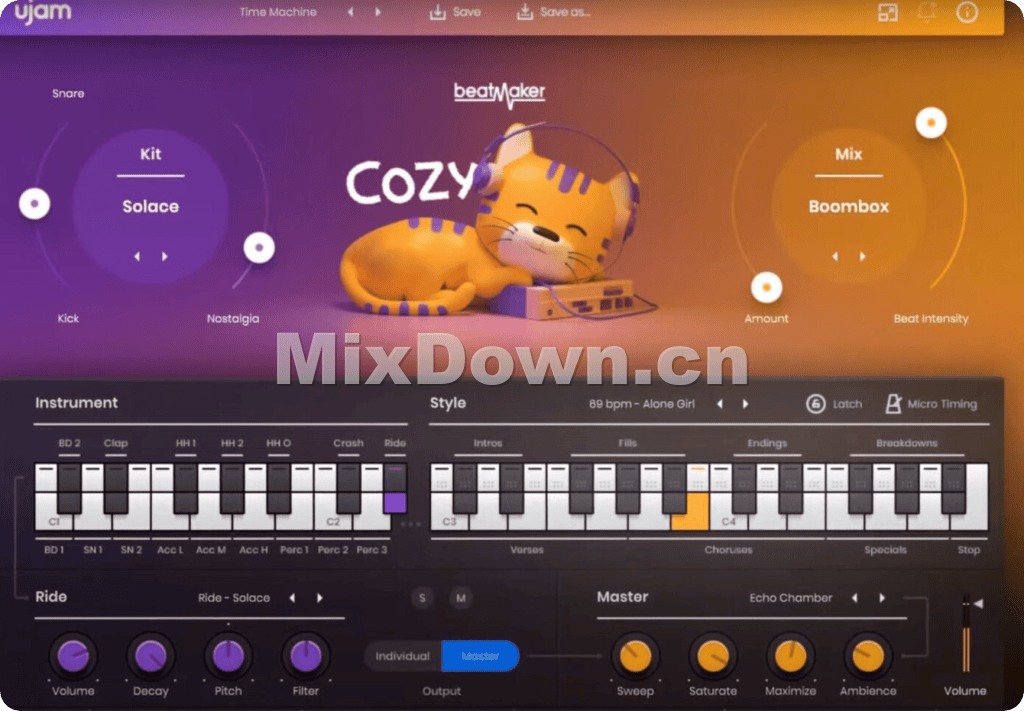 【嘻哈电鼓】UJAM Beatmaker COZY v2.2.1 WIN（R2R版）-混音中国