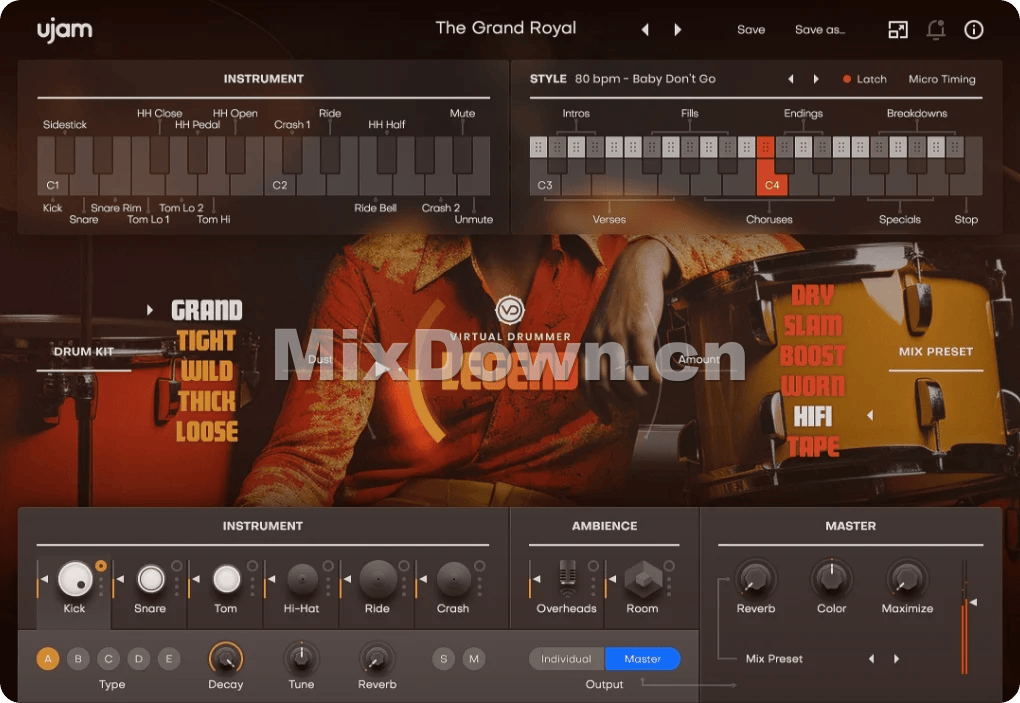 【经典鼓音色】UJAM Virtual Drummer LEGEND v2.4.0 WIN版-混音中国