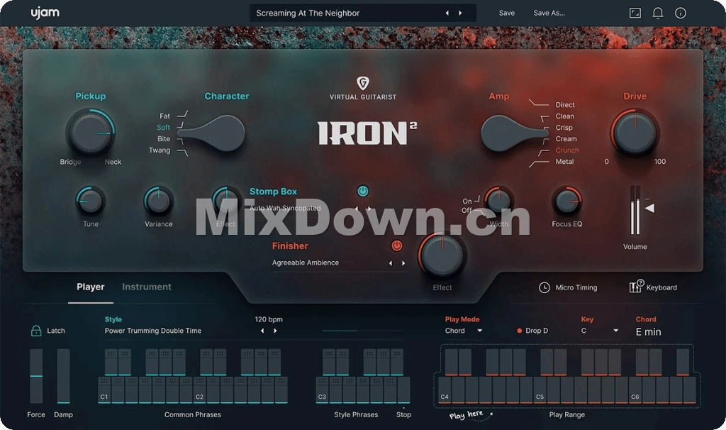 【电吉他】UJAM Virtual Guitarist IRON 2 v1.0.0 MAC - 混音中国-混音中国
