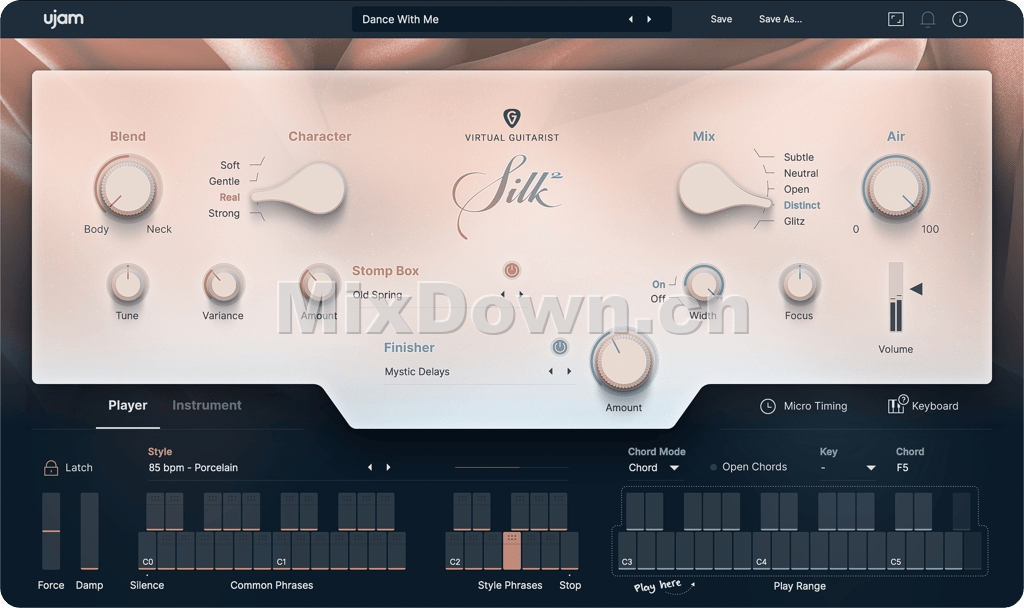 【尼龙吉他】UJAM Virtual Guitarist SILK 2 v2.2.0 MAC版 - 混音中国-混音中国